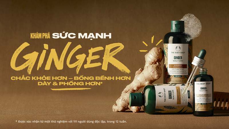 The Body Shop tung dòng dầu gội trị gàu ngứa từ rễ gừng Madagascar